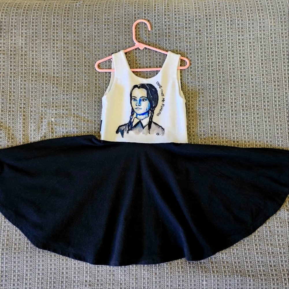 Malia & Kai Addams Family, Wednesday Addams twirl dress "Don't Call me Princess"
